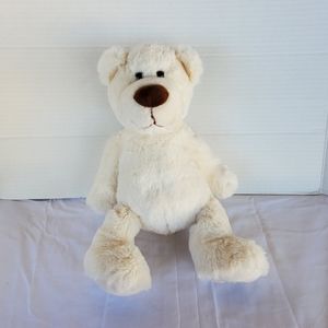 The Langham Rose Plush Whjte Teddy Bear By Tomfoolery Floppy Bear With Beans 12"